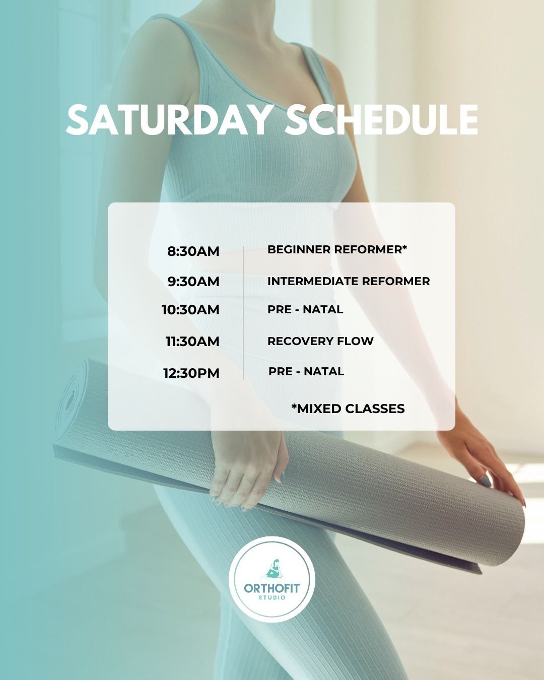 Orthofit Studio Saturday Schedule